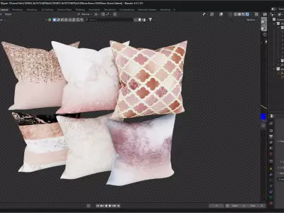 pillow set 01 3D model purchase
