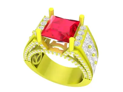 A7461 Luxury Korean Diamond Women Ring 3D Model 3D print model