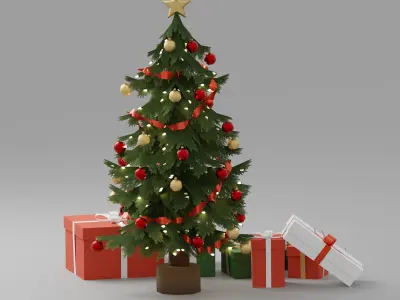 Christmas Tree G36 Low-poly 3D model