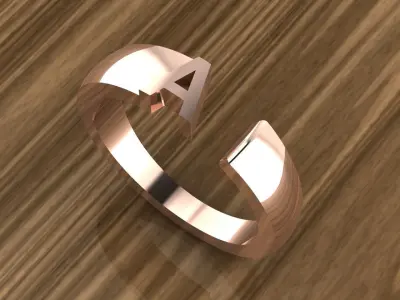 Alphabet Ring A 3D print model