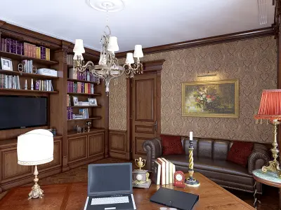 Classic Cabinet Scene Interior 3D model
