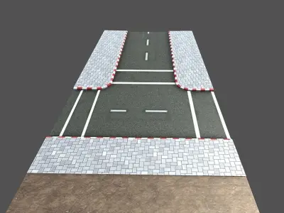 Simple Road Model Low-poly 3D model