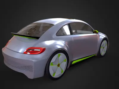 VW E-Beetle Concept Low-poly 3D model