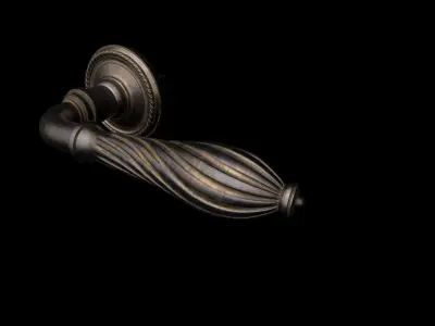 Brass Door Handles 3D model 3D model