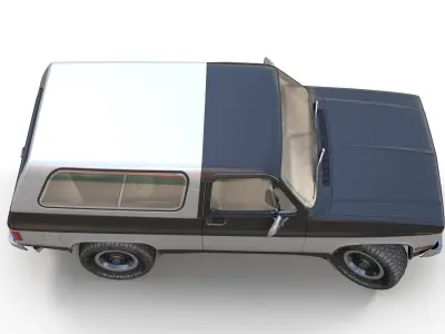 80s offroad car Low-poly 3D model