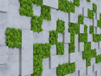 Concrete wall panel 3D model