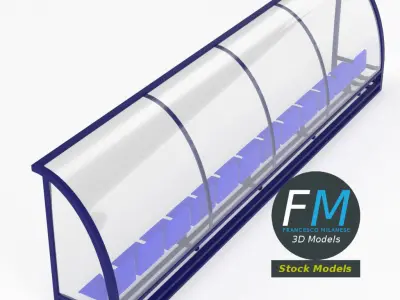 Soccer reserve bench 3D model