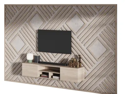 Modern TV Wall 020 3D model