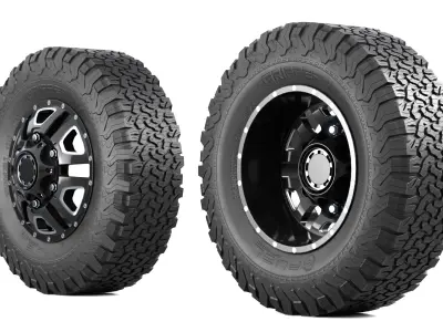 Truck Wheel Low-poly 3D model