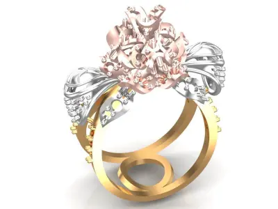 Cocktail Diamonds Ring 3D print model