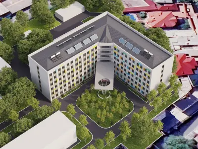 Exterior Hospital design  3D model