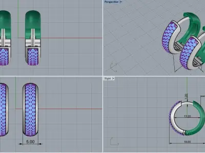 Hoop earring model 309 3D print model