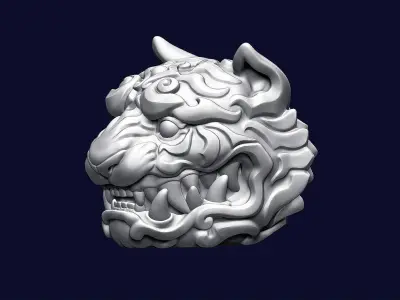 Tiger Head Ornamental 3D print model