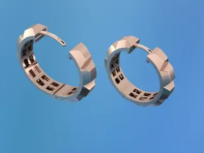 quatre clou de paris bangle earrings 3D print model