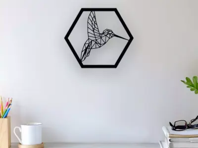 Hummingbird Wall Art 3D print model