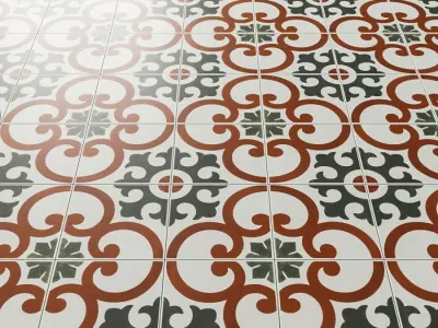 Lapaz Daisy  9x9 Matte Porcelain Tile 3D model