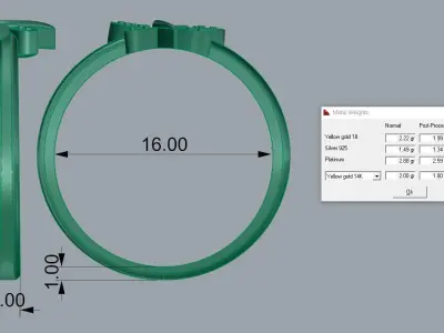 Butterfly ring 3D print model buy