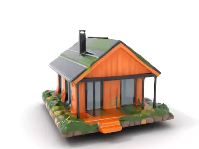 EcoFriendly Cabin model pack Low-poly 3D model
