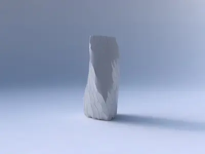 Vase twist curved tipping triangle with fine organic cells 3D print model