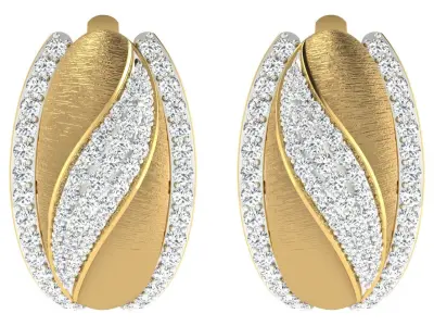 Solitaire Women Drop Earring 3dm STL OBJ FBX Render Details 3D print model 18