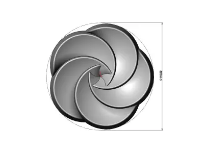 5 pedals rosette flower cake cupcake onlay relief 3D print model