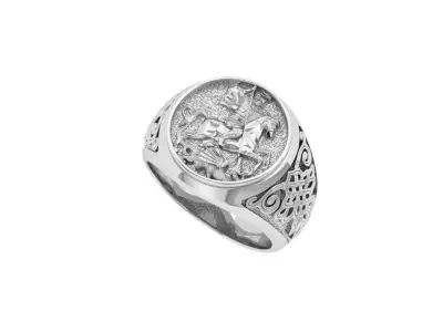 Saint George Signet Ring 3D print model