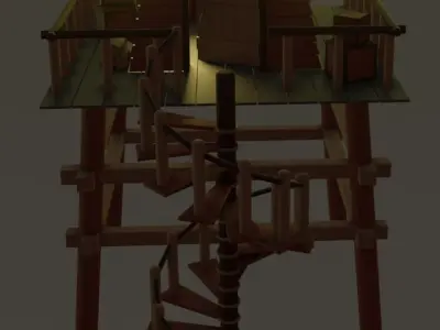 Forest House Low-poly 3D model