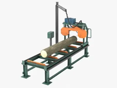 Industrial Sawmill Low-poly 3D model