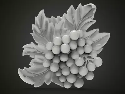 Grape bas-relief 3D print model