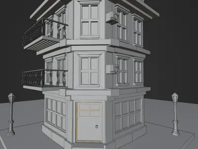 Corner Building Free 3D model