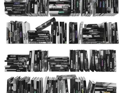 Books 150 pieces 3-3-1 Low-poly 3D model