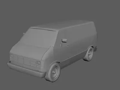 Dodge Ram Van Low-poly 3D model