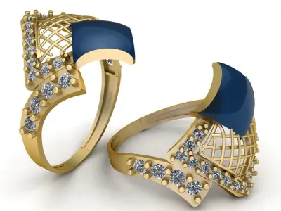 Stylish Wedding Ring 3d Printable Model 3D print model