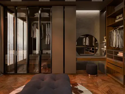 Walk In Closet Wardobe Contemporer Blender-Fbx-Obj 3D model