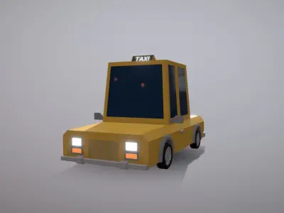 Low-Poly Taxi Low-poly 3D model
