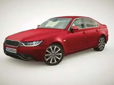 Generic Sedan v4 multicolors Low-poly 3D model