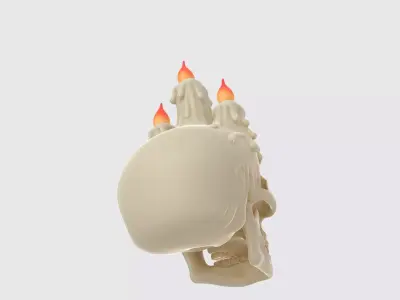 Gothic Skull Candle Holder Creepy Halloween Decor  3D print model