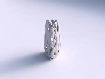 Vase triangle with faceted cuts 3D print model
