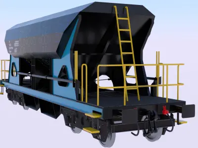 Hopper wagon PBR VII 3D model