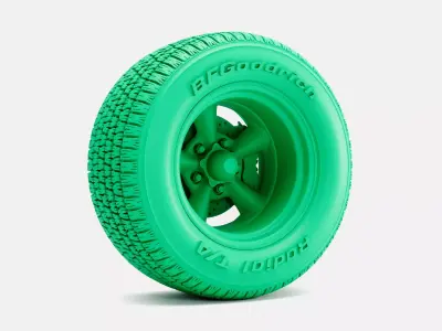 15x10 Torq Thrust D Wheel BFGoodrich Radial Tire 3D print model