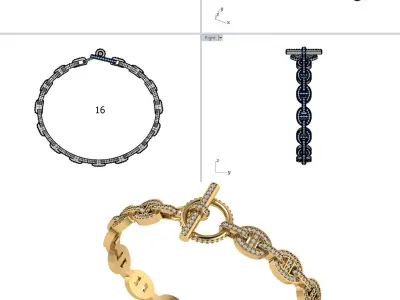 hermes bracelet 3D print model