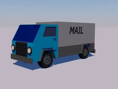 Cartoon Low Poly Car Truck Low-poly 3D model