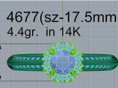 Round Halo Ring 4674 3D print model