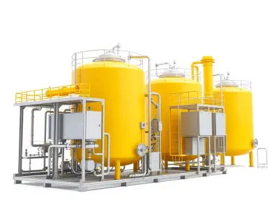 Industrial Yellow Tank model pack Low-poly 3D model