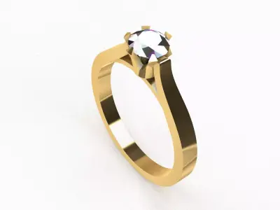  Solitare Diamond  Ring Texture  3D print model
