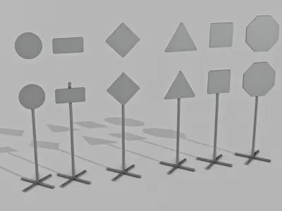 Traffic Road Work Diorama Pack 3D print model
