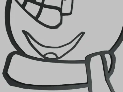 Snow Man Wall Silhouette 01 3D print model