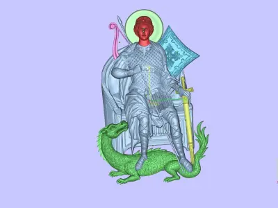 Saint George on Throne   3D print model