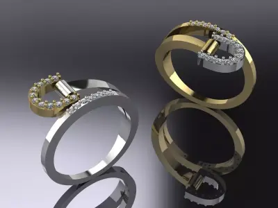 Jewelry Ring Gold 3D print model 13