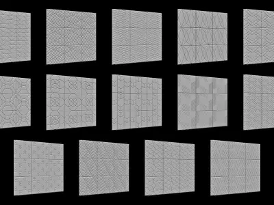 100 Tiles Patterns Noise for Zbrush Vol 2 Low-poly 3D model